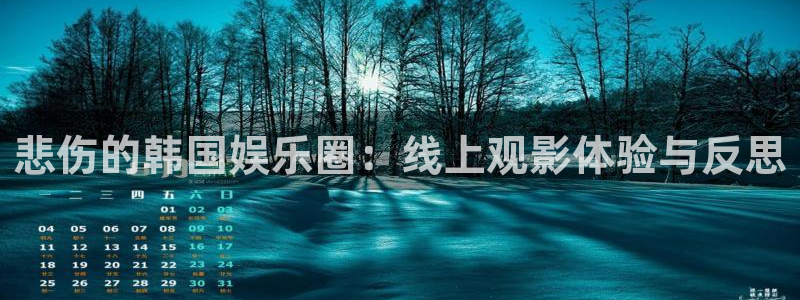 wg电子平台：悲伤的韩国娱乐圈：线上观影体验与反思